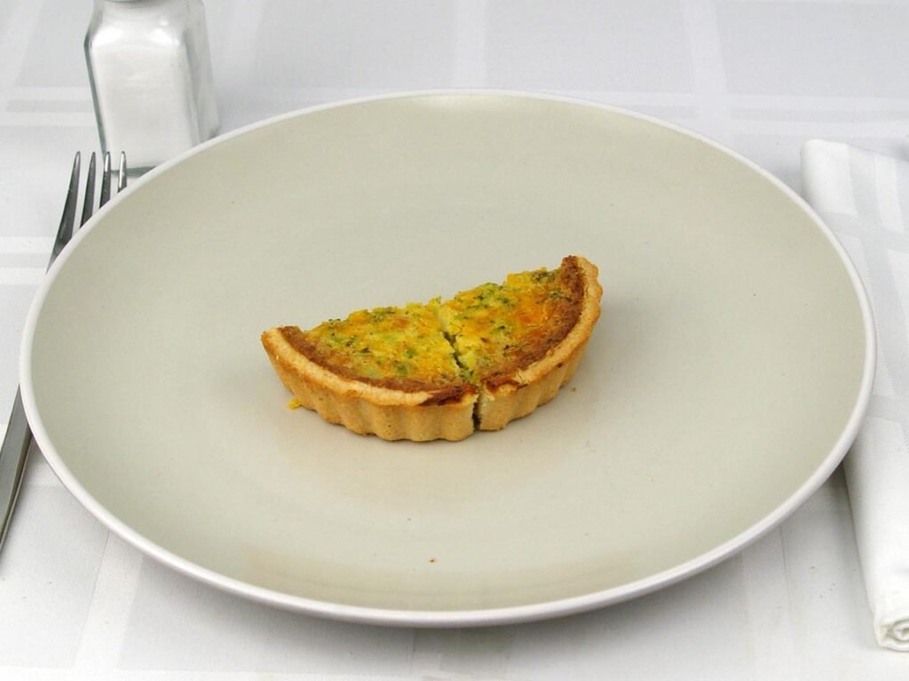 how many calories are in a slice of quiche lorraine